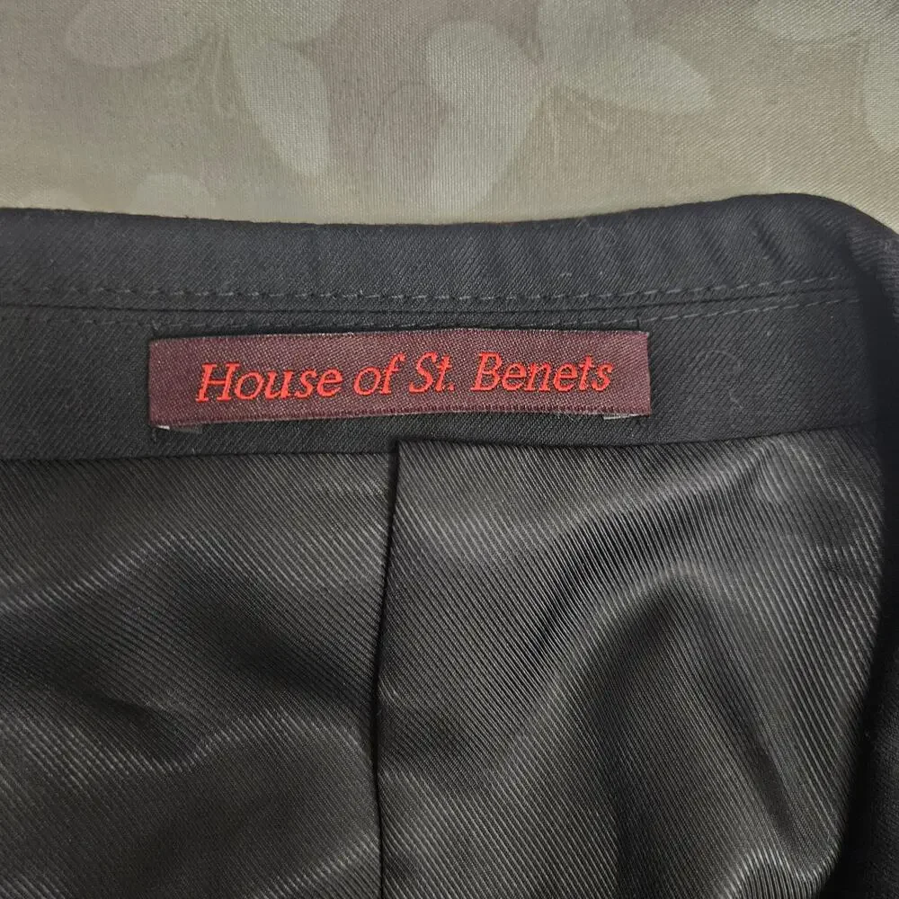 Hoco House of St. Benets Luxe Men Black Blazer 40S 34W DarkAcademia Formal Chic